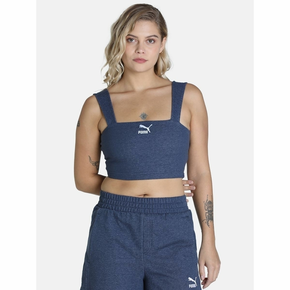 PUMA Women's Blue Crop Top - Picture 4 of 10